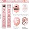 Class of 2026 Graduation Decorations - 40-Piece Pink & Rose Gold Party Kit: Fabric Backdrop, Porch Signs, Guest Book, Honeycomb Centerpieces & Balloons - High School & College Supplies